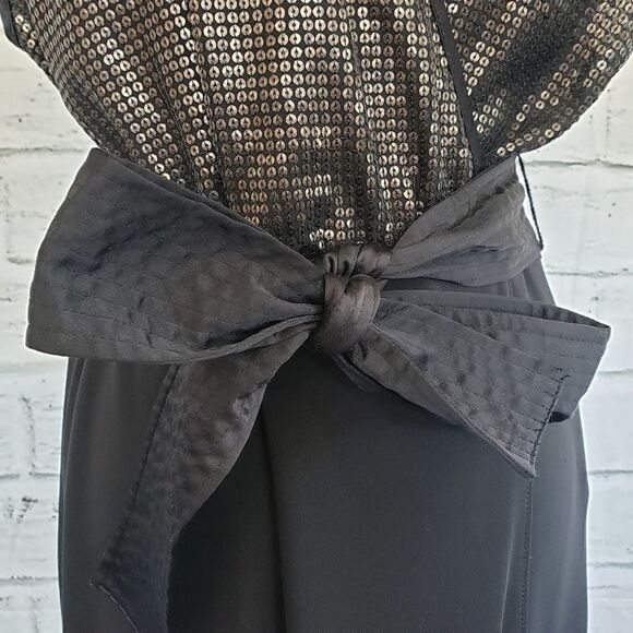 Narcisco rodriguez sequin black dress size Large elegant midi - Picture 4 of 8